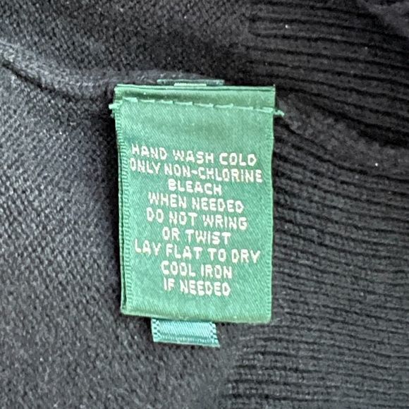 Lauren Ralph Lauren Sweater Women Small Black Silver Metallic Casual Edgy Preppy - Picture 7 of 7